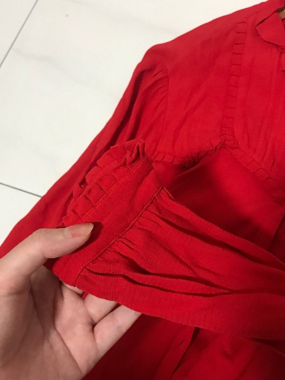 MAJE red CORETTE blouse size M - Picture 7 of 14